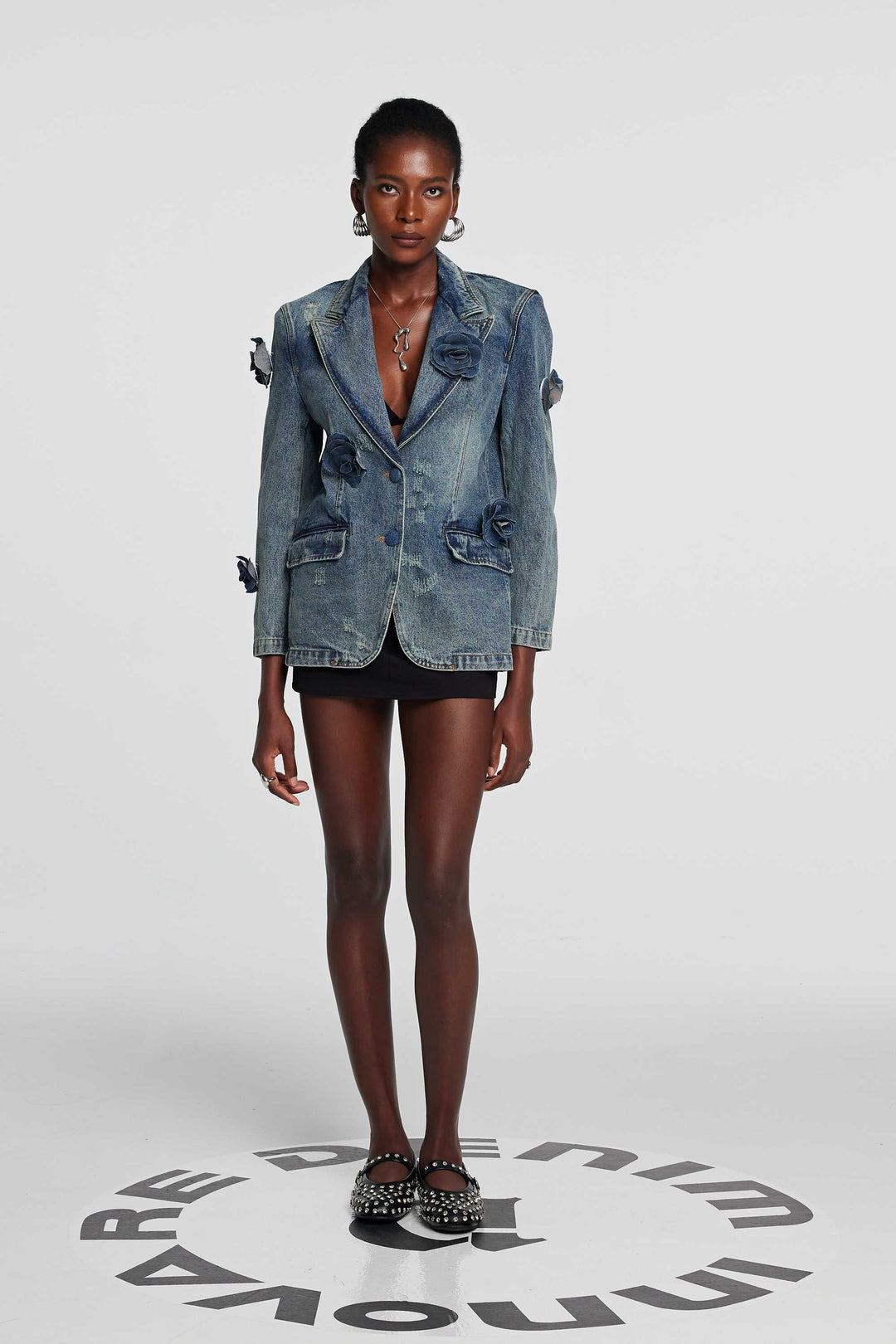 Valery Flower Peak Lapel Jacket - Celestia Couture