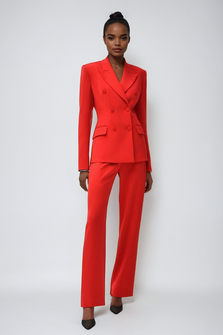 Vienna Cutout Fringe Backless Blazer In Red - Celestia Couture