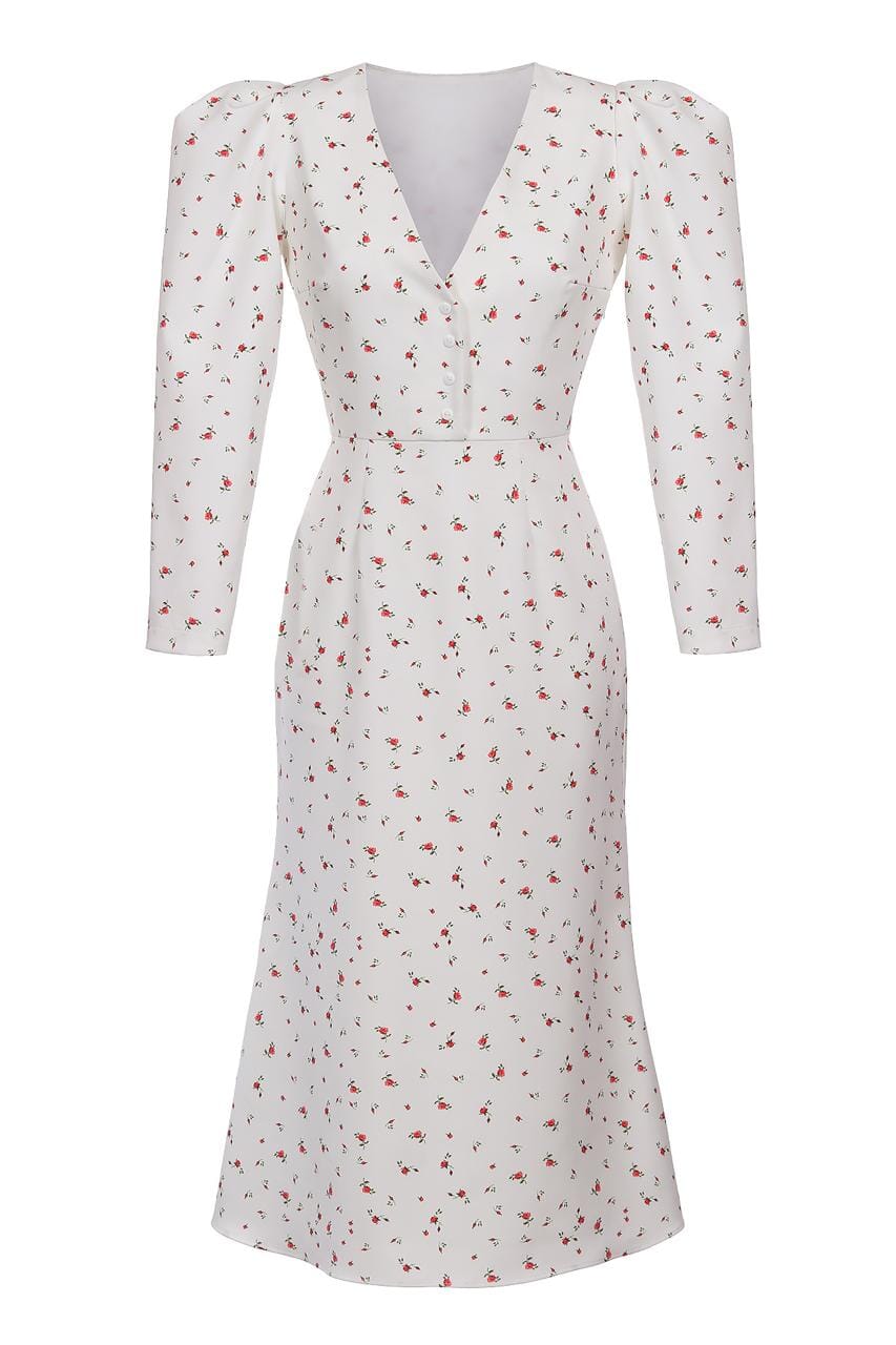 V neck midi dress