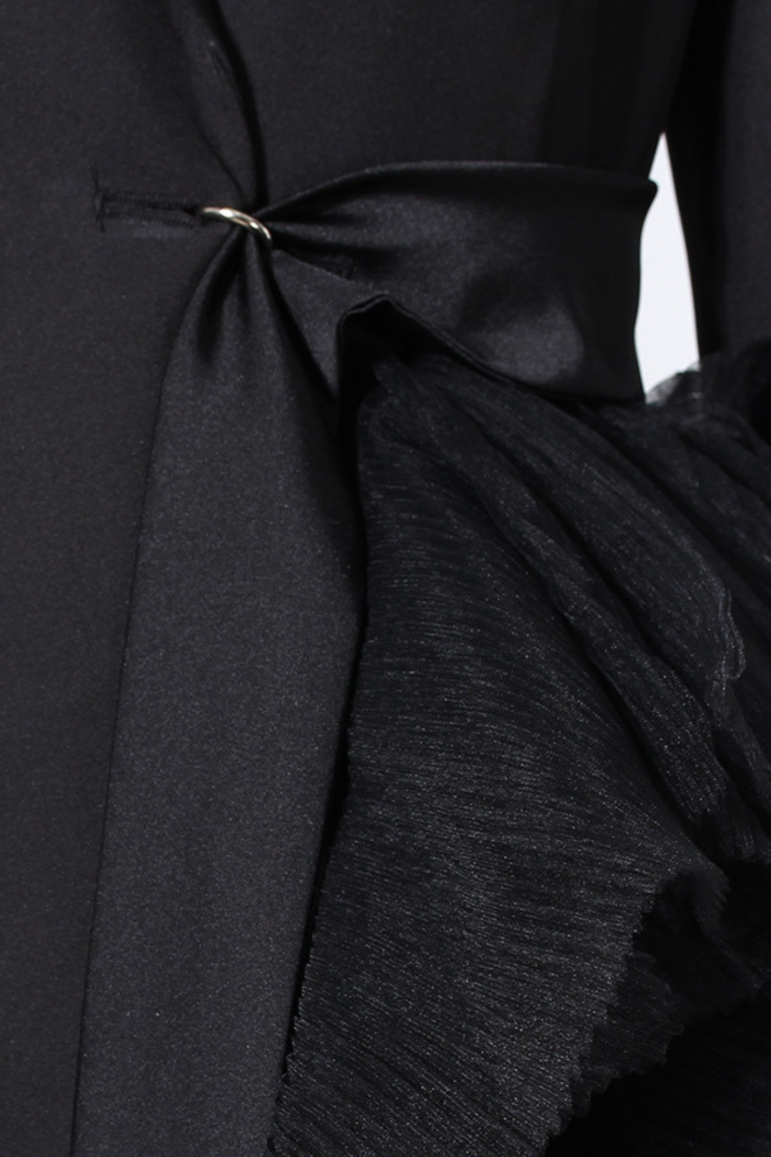 Zayla Mesh Coat In Black - Celestia Couture