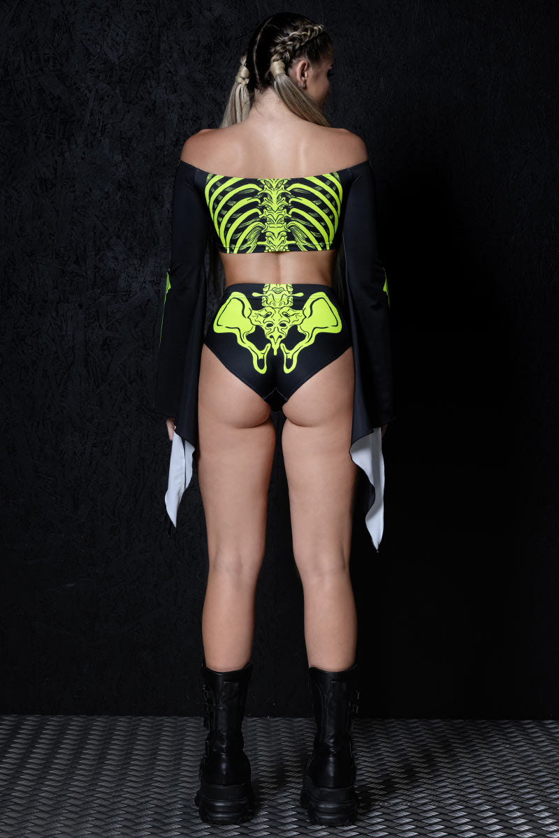 Acid Skeleton Booty Shorts Set