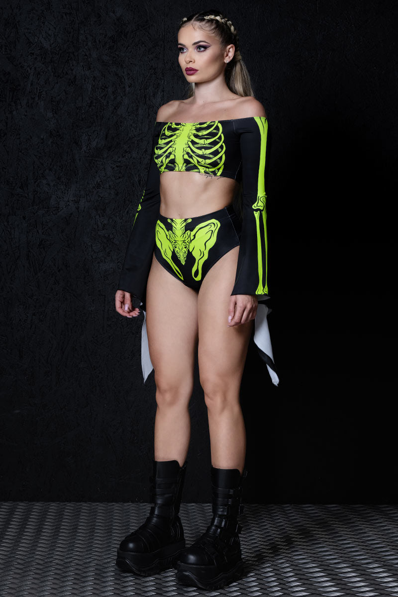 Acid Skeleton Booty Shorts Set