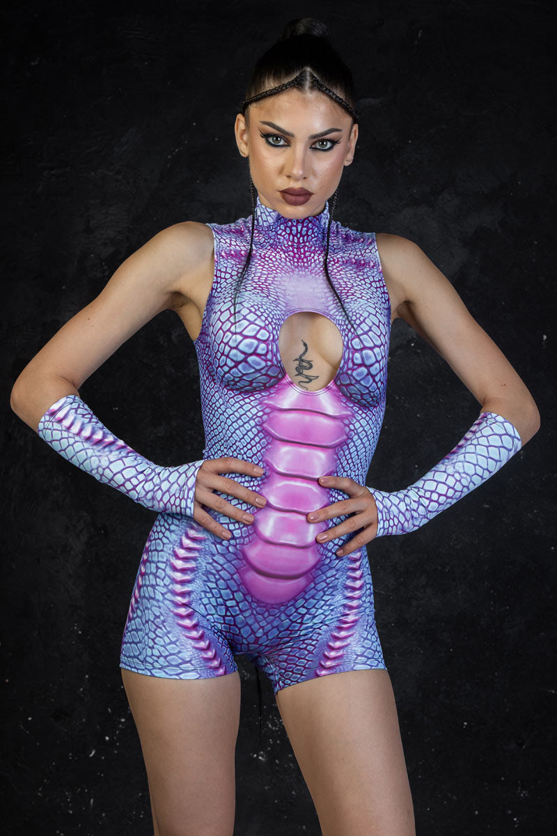 Aqua Reptile Cut Out Romper