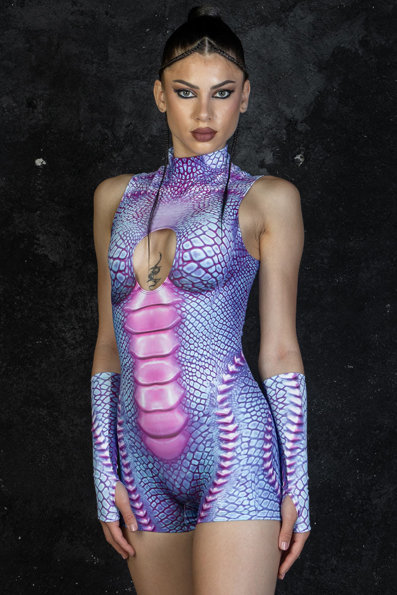 Aqua Reptile Cut Out Romper