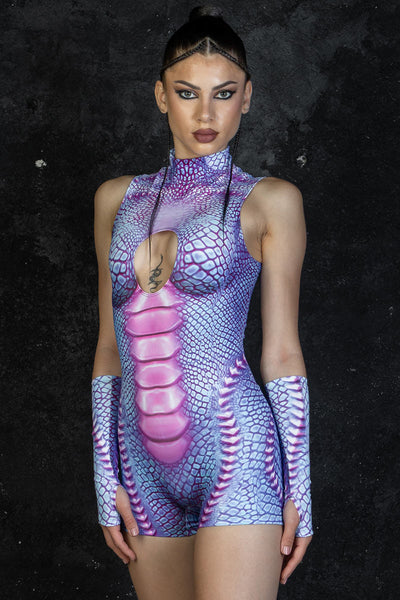 Aqua Reptile Cut Out Romper