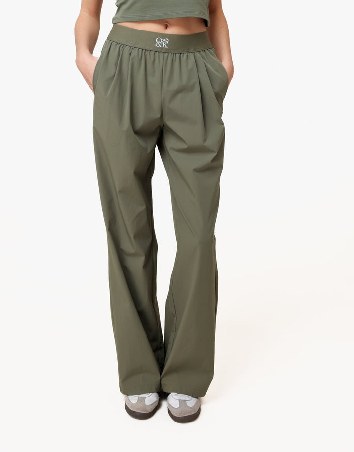 Army Groene O&amp;K Elastische Wijde Pijpen - Broek