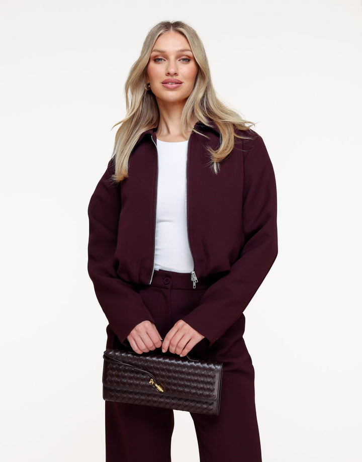 Aubergine Premium Achterkant Detail - Jas