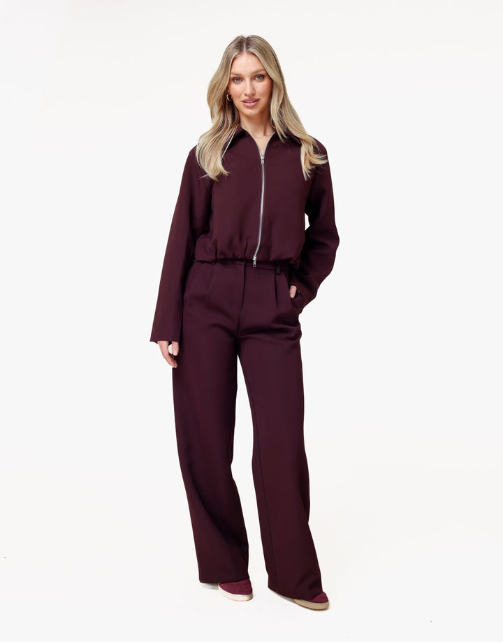 Aubergine Premium Achterkant Detail - Jas
