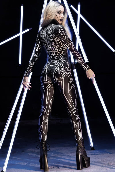 Black Circuit Board Costume