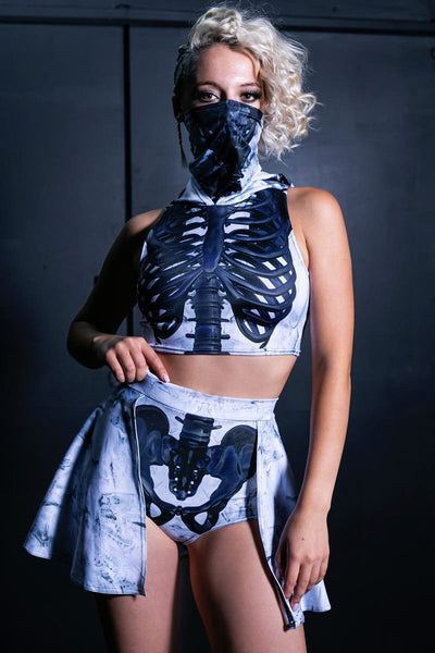 Black Skeleton 2 Piece Costume