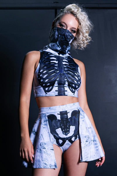 Black Skeleton 2 Piece Costume