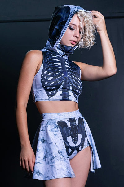 Black Skeleton 2 Piece Costume