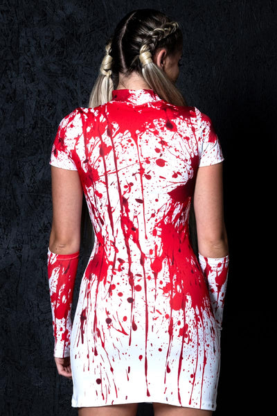Bloody Nurse Short Sleeves Mini Dress