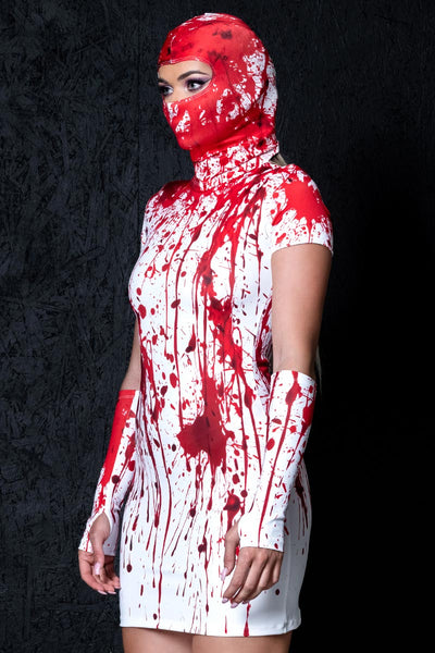 Bloody Nurse Short Sleeves Mini Dress