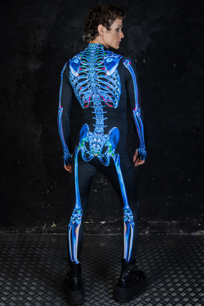 Blue Sapphire Skeleton Men Costume