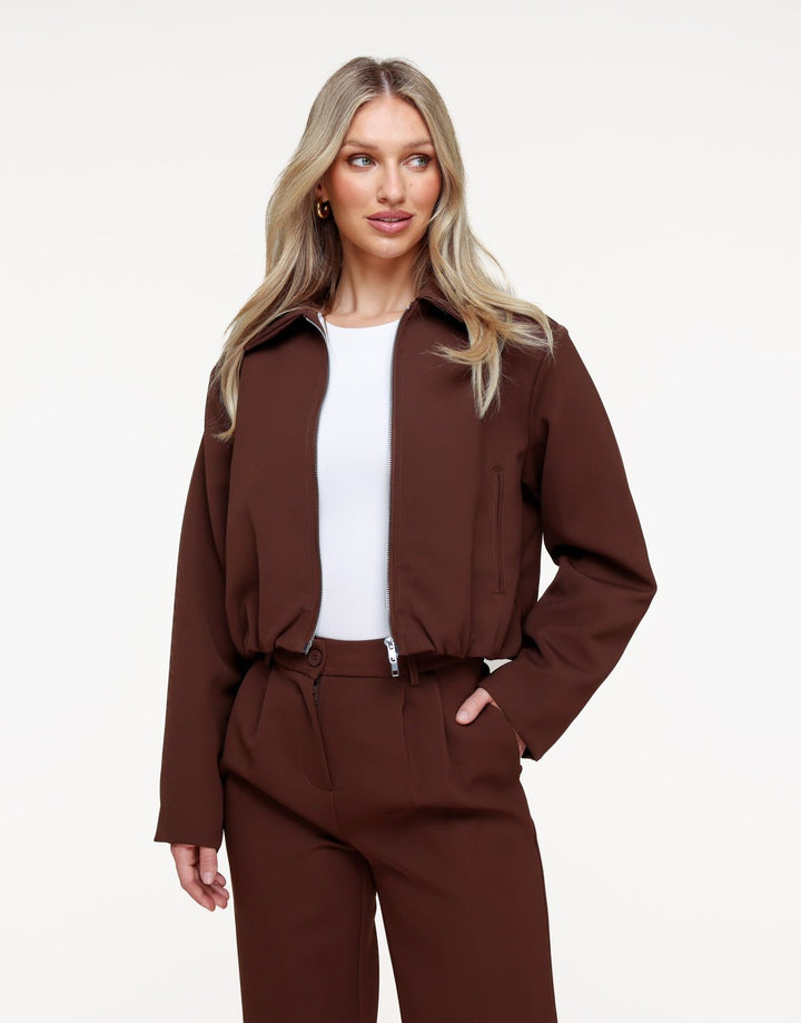 Bruine Premium Achterkant Detail - Jas