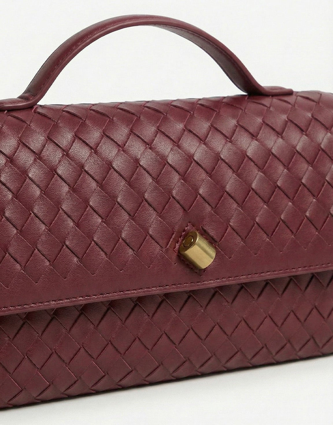 Burgundy PU Gouden Detail  Clutch - Tas