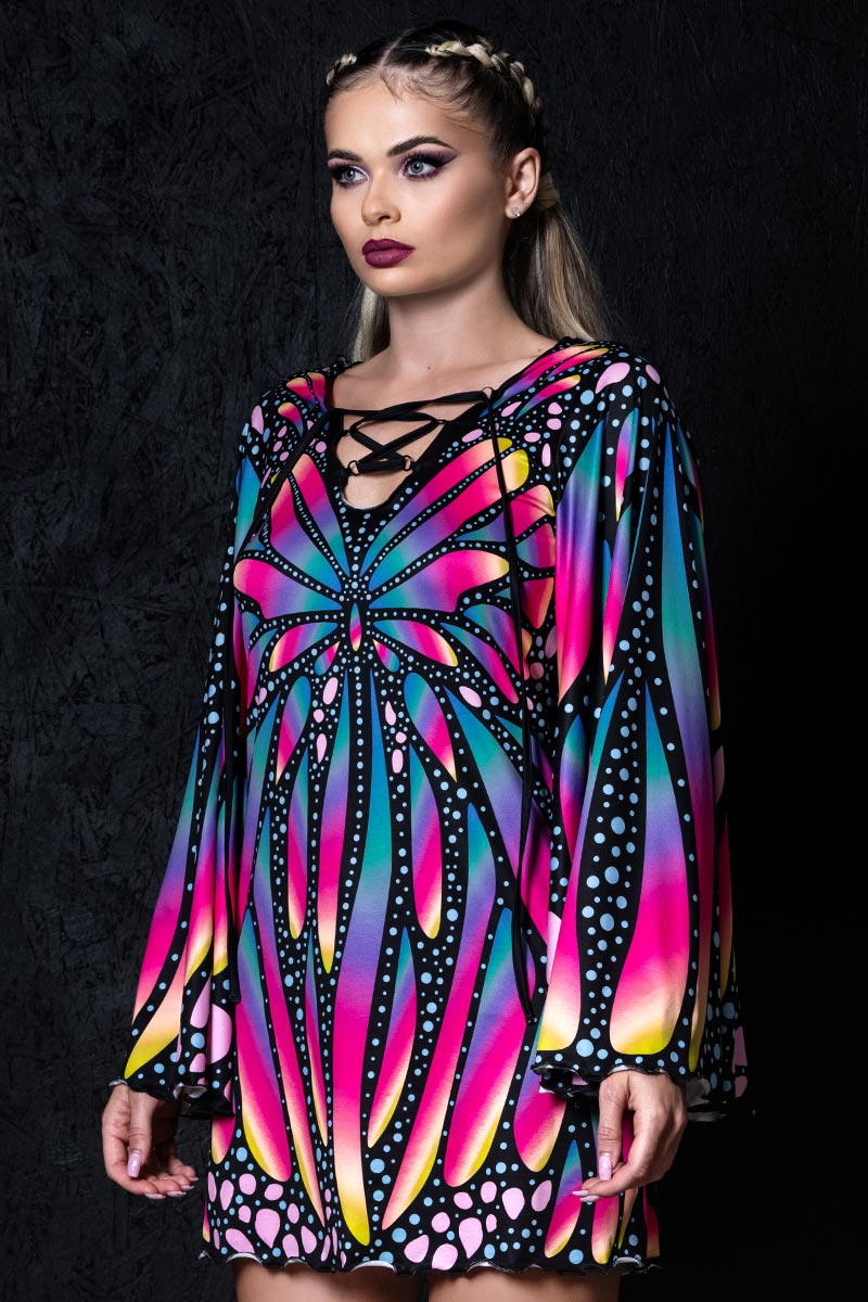 Butterfly Queen Halloween Bell Sleeve Dress