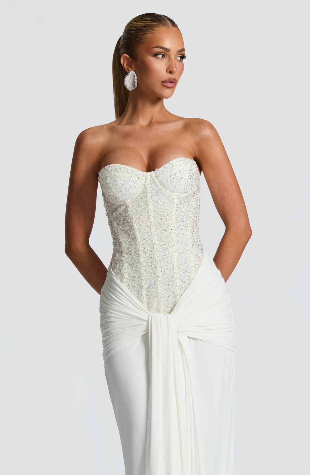 Carina Maxi Dress - Ivory - Celestia Couture
