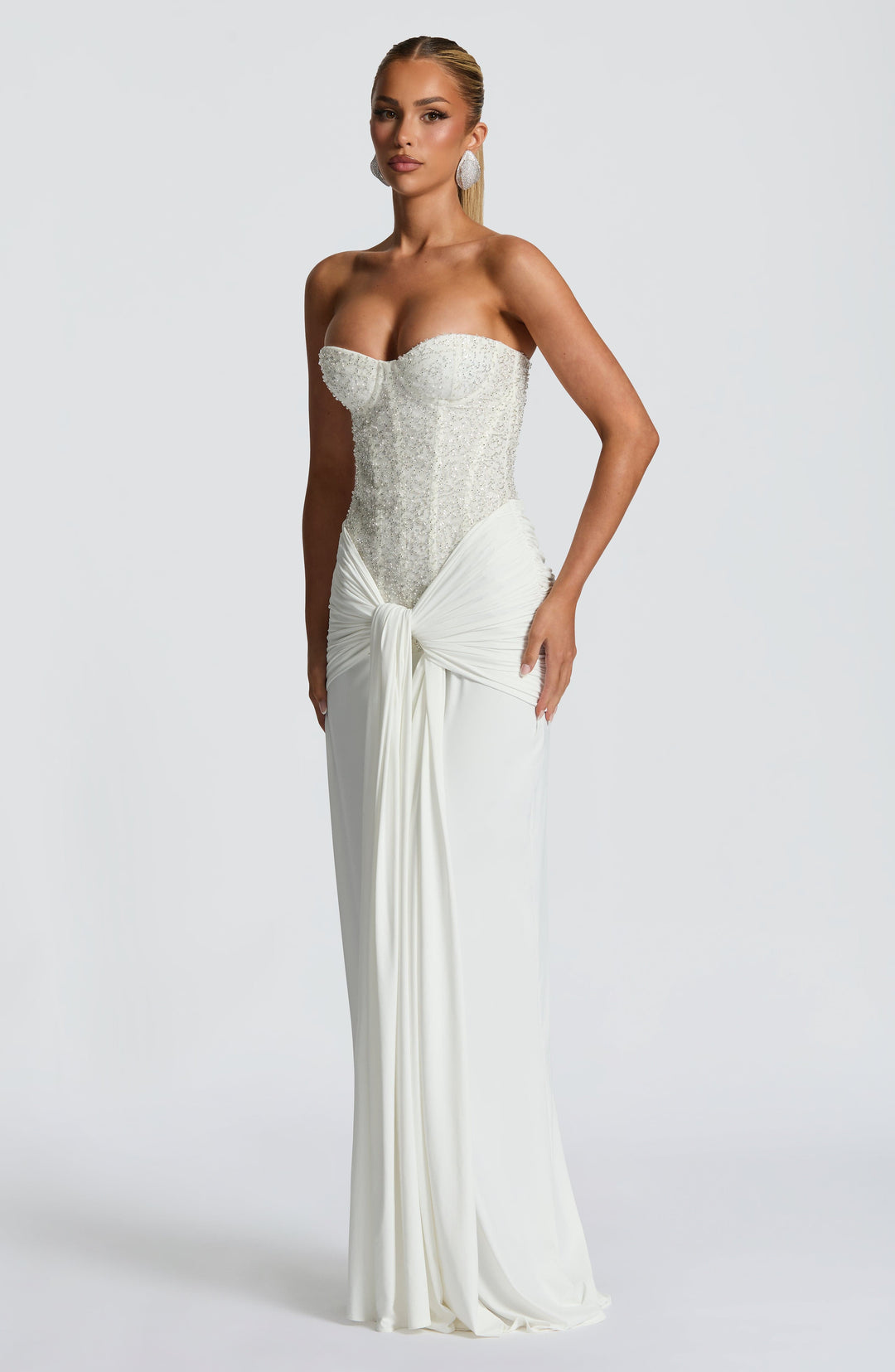 Carina Maxi Dress - Ivory - Celestia Couture