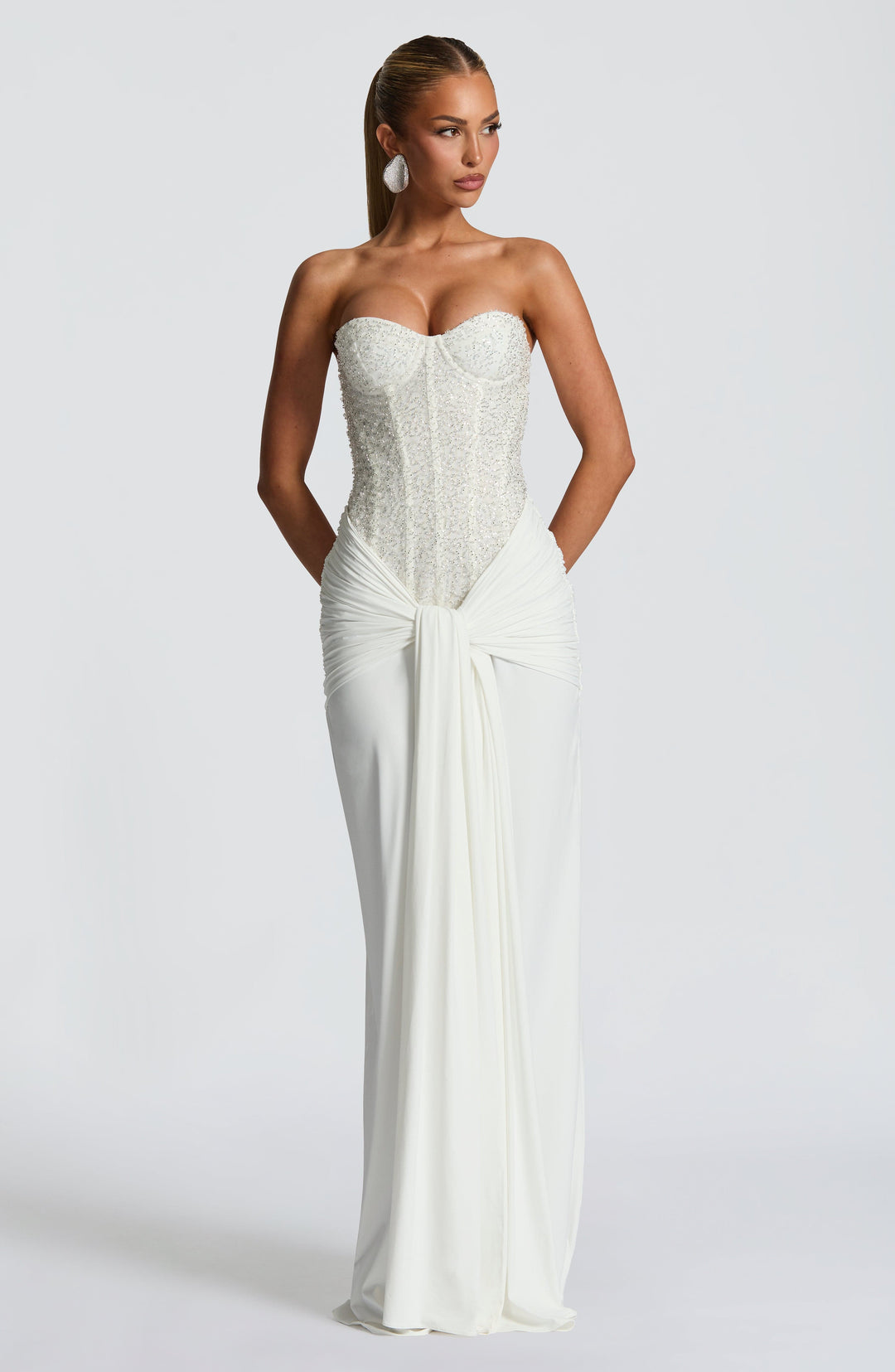 Carina Maxi Dress - Ivory - Celestia Couture