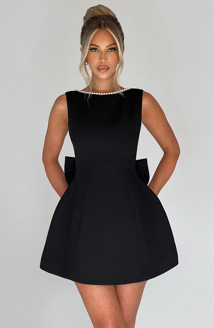 Carrie Mini Dress - Black - Celestia Couture