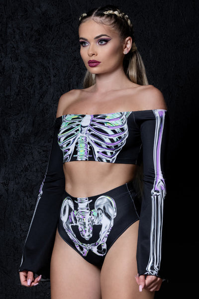 Chromatic Skeleton Booty Shorts Set