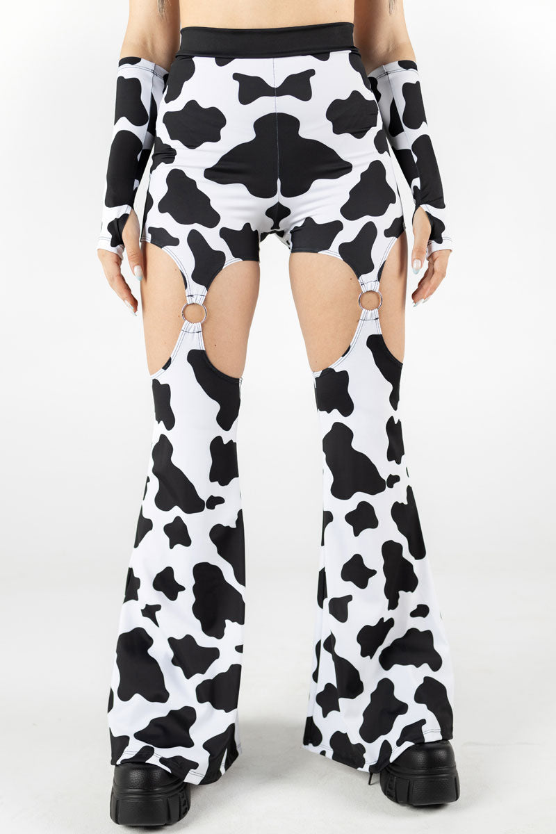 Cow O-Ring Flare Pants Set