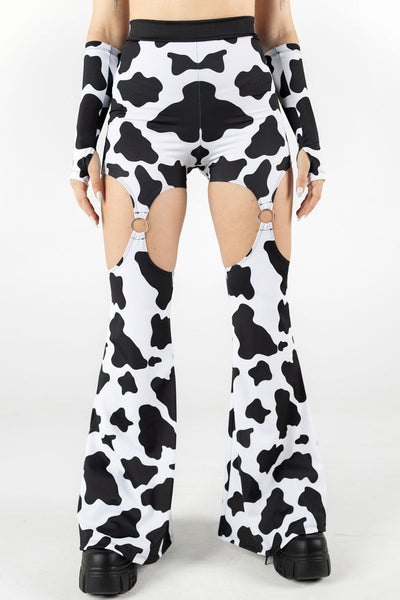 Cow O-Ring Flare Pants Set