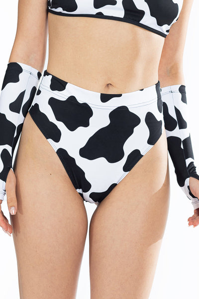 Cow Print Thong Shorts Set
