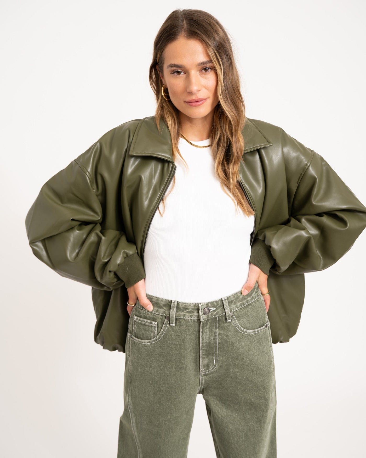 Danny Jacket PU Green One Size