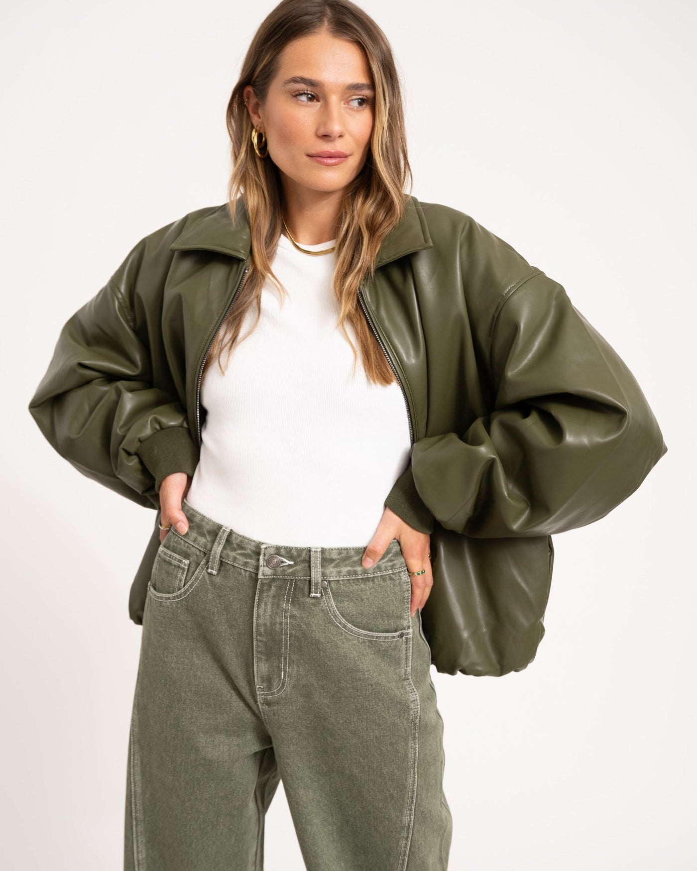Danny Jacket PU Green One Size