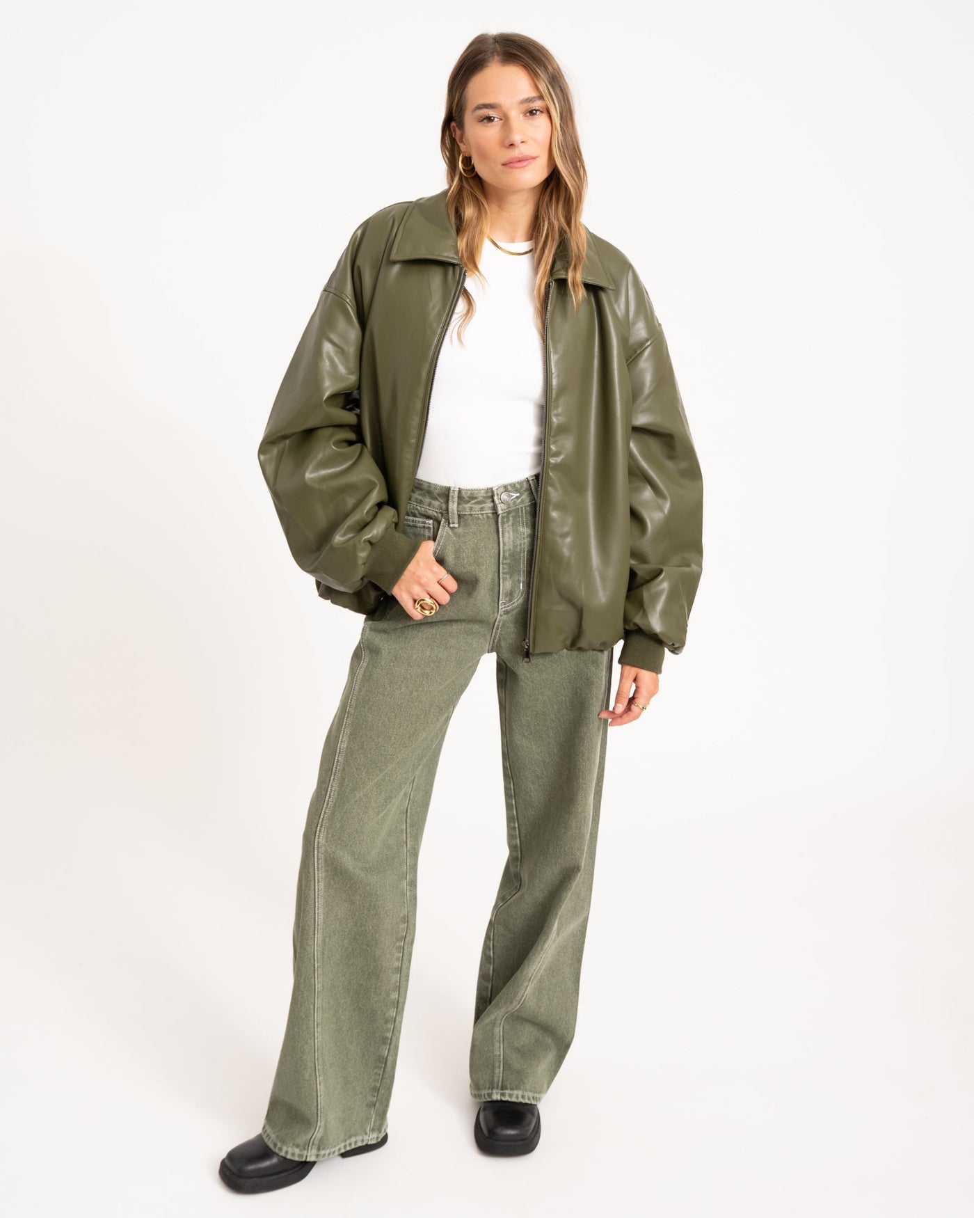 Danny Jacket PU Green One Size
