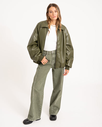 Danny Jacket PU Green One Size