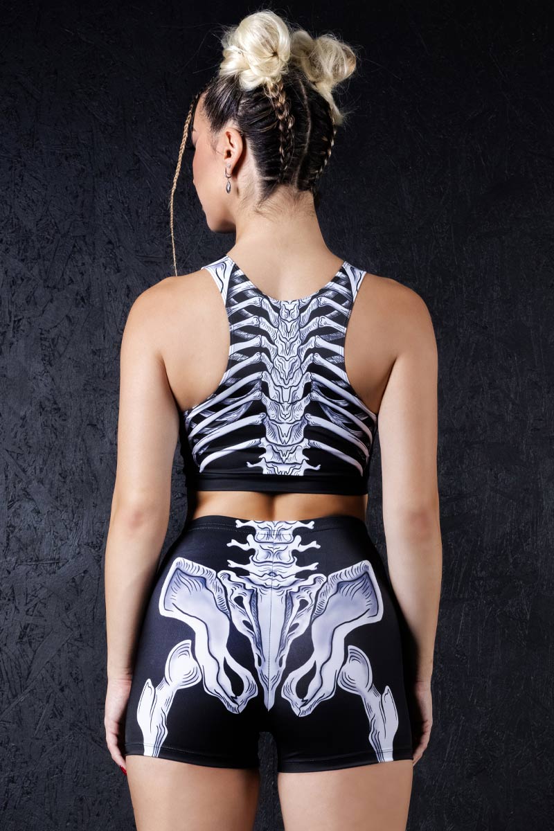 Darkwing Skeleton High Waisted Shorts Set