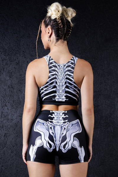Darkwing Skeleton High Waisted Shorts Set