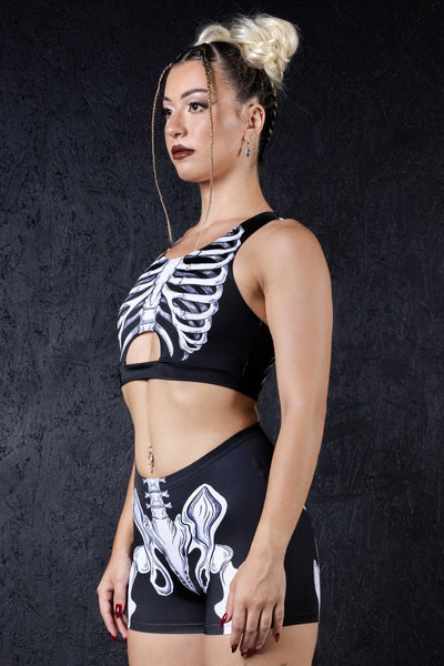 Darkwing Skeleton High Waisted Shorts Set