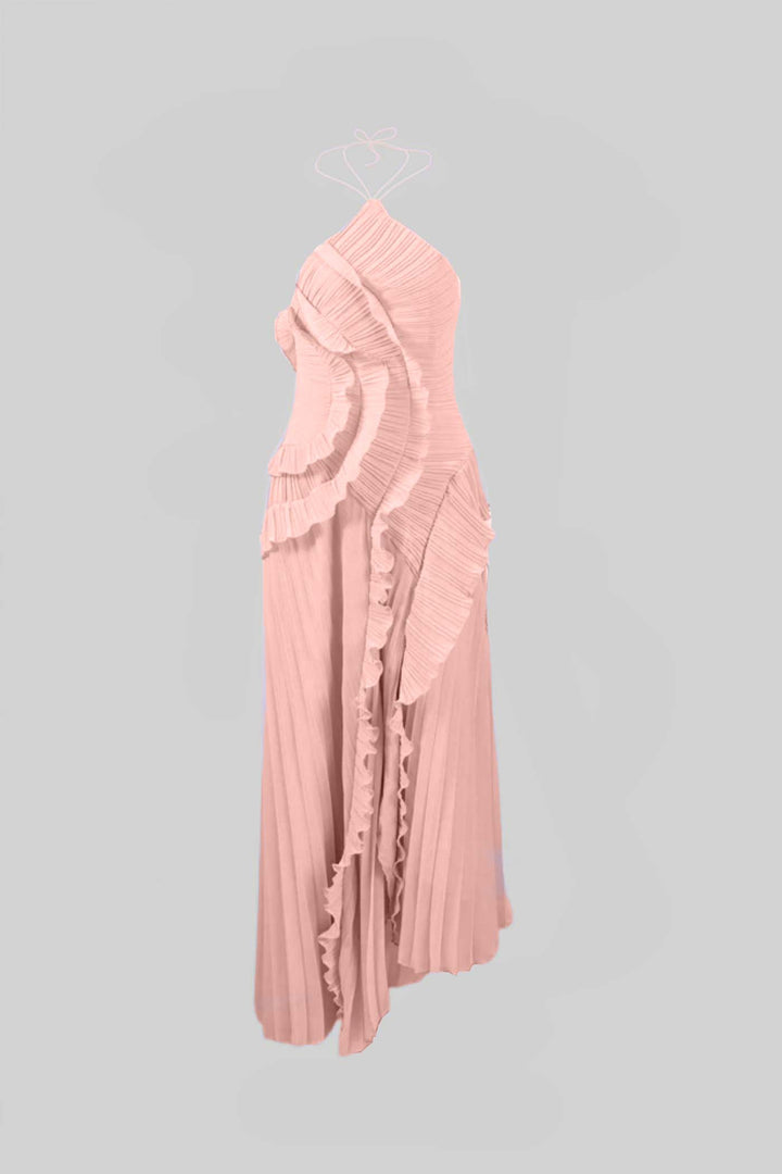 Julia Charming Ruffle Cascade Maxi Dress - Celestia Couture