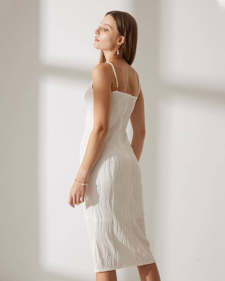 The Water Ripple Textured Cami Dress - Celestia Couture
