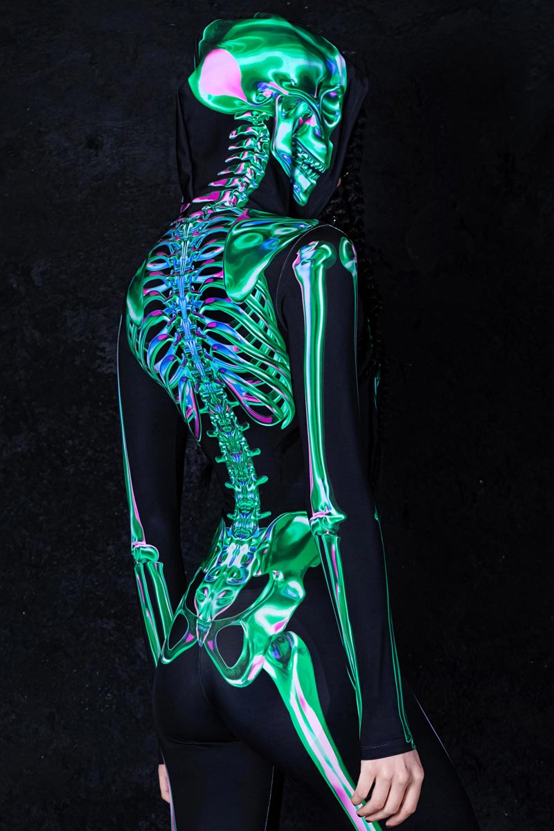 Emerald Skeleton Hooded Costume