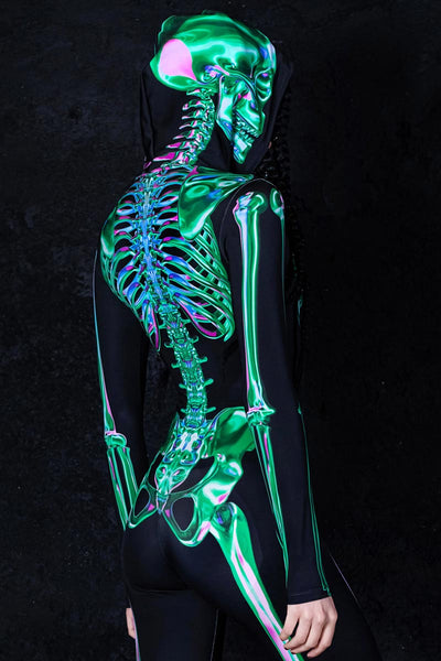 Emerald Skeleton Hooded Costume