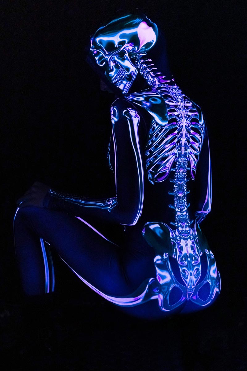 Emerald Skeleton Hooded Costume