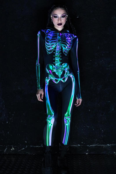 Emerald Skeleton Hooded Costume