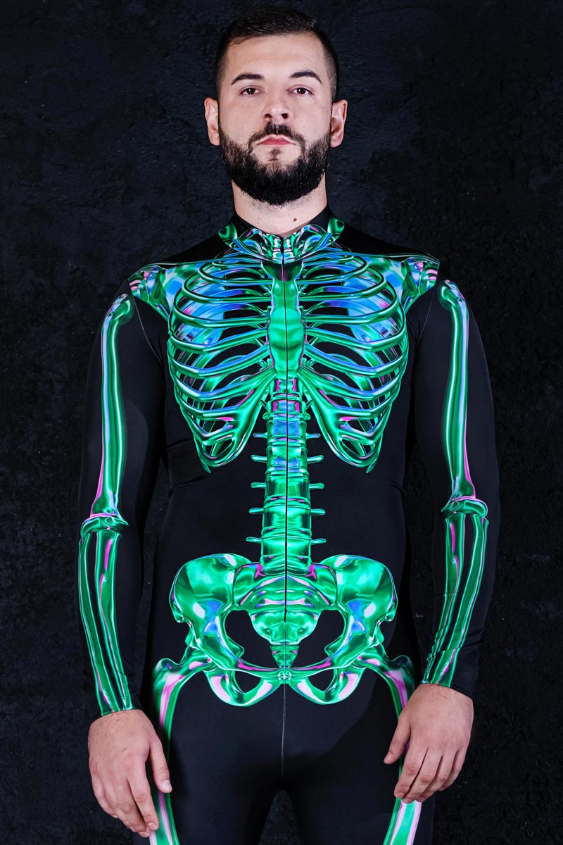 Emerald Skeleton Men Costume