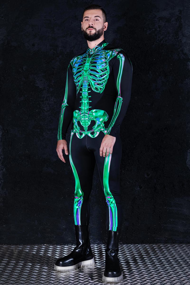 Emerald Skeleton Men Costume