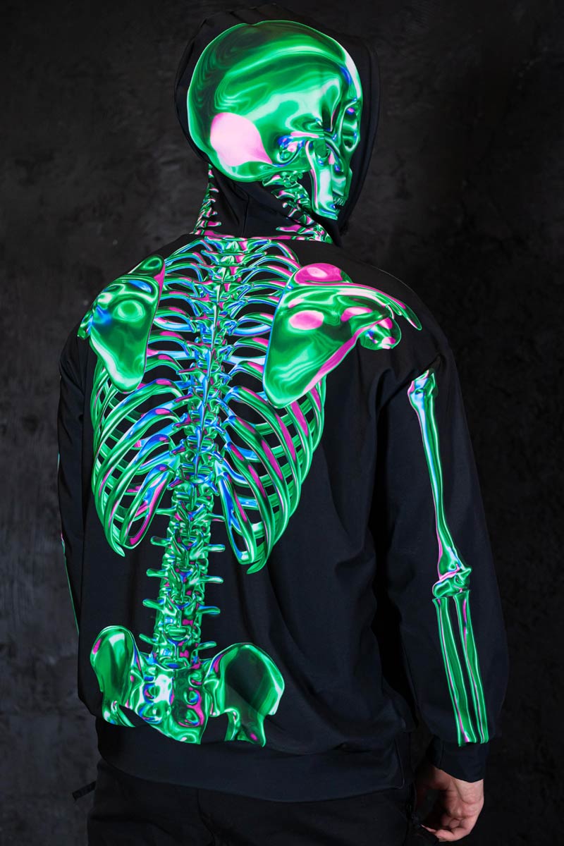 Emerald Skeleton Men Hoodie