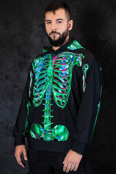 Emerald Skeleton Men Hoodie