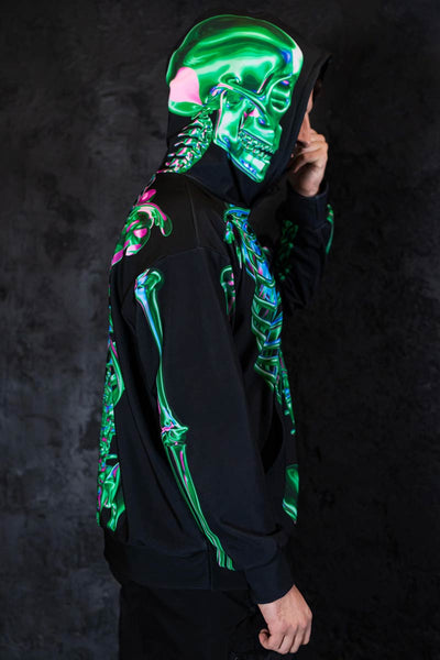 Emerald Skeleton Men Hoodie