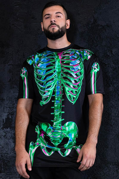 Emerald Skeleton Men Oversized T-Shirt