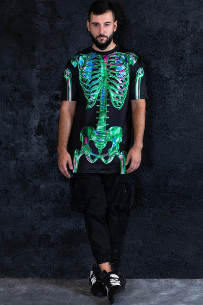 Emerald Skeleton Men Oversized T-Shirt